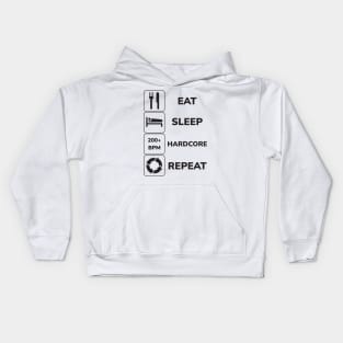 Eat Sleep Hardcore Repeat! Kids Hoodie